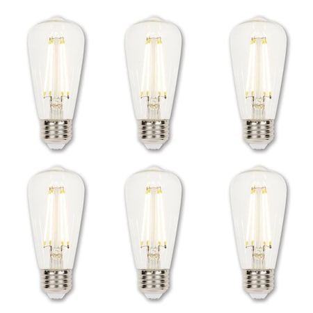 Westinghouse Bulb LED Dimmablemable 4.5W 120V ST15 Filament 2700K Clear E26 Med Base, 6PK 4518620